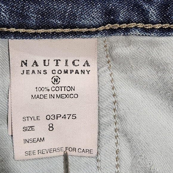 Nautica Womens Aged Wash Denim Cropped Pants W/ Fray Size 8 - Picture 10 of 11